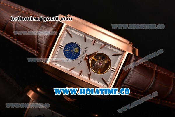 Patek Philippe Gondolo Asia Manual Winding Rose Gold Case with Silver Dial and Stick Markers - Click Image to Close